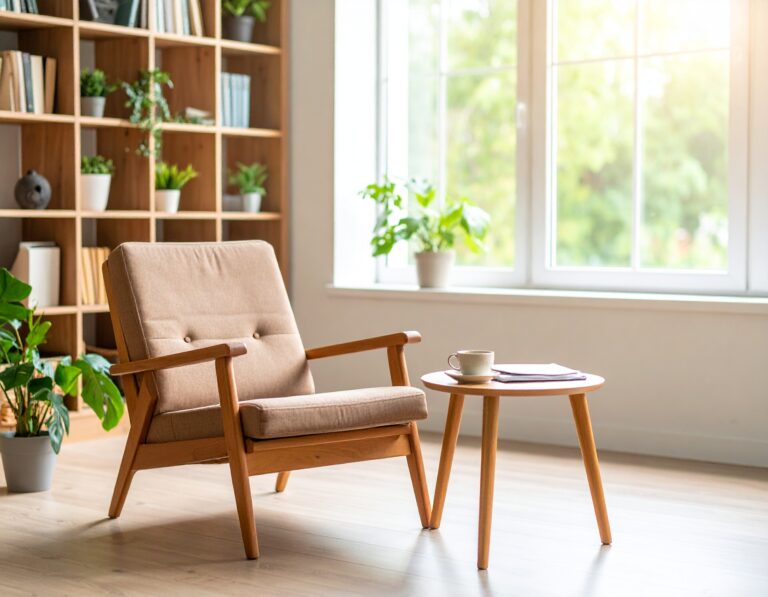 calm modern look to a therapy room